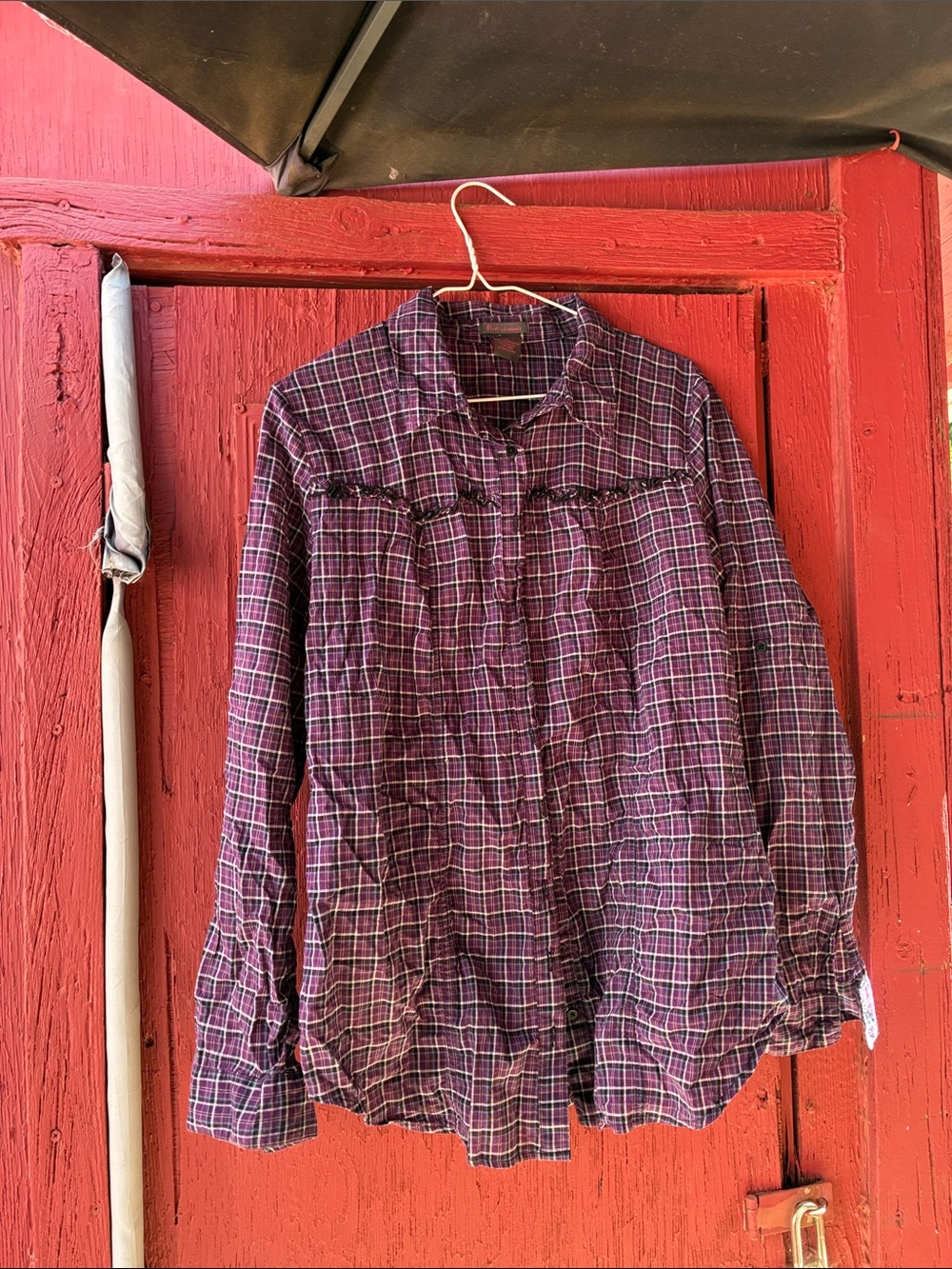 Fire Los Angeles Purple Plaid Button-Front Shirt